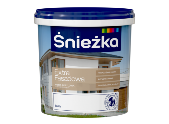 Farba Extra Fasadowa biały 1 l Śnieżka
