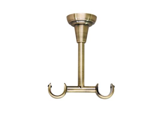 Wspornik mosiądz antyczny sufitowy podwójny 19+19 mm, długość 110 mm Bojanek