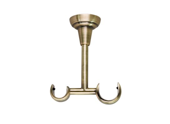 Wspornik mosiądz antyczny sufitowy podwójny 25+19 mm, długość 110 mm Bojanek