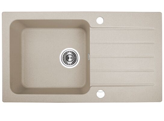 Zlewozmywak Borneo wpuszczany 1-komorowy z ociekaczem 44 x 78 cm beż Laveo