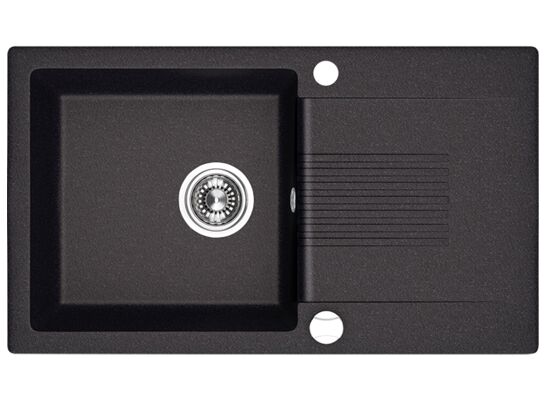 Zlewozmywak  Celia wpuszczany 1-komorowy z ociekaczem 44 x 76 cm czarny Laveo