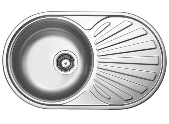 Zlewozmywak  Normal wpuszczany 1-komorowy z ociekaczem 44 x 74 cm stalowy Kuchinox