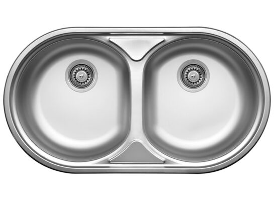 Zlewozmywak  Normal wpuszczany  2-komorowy  43,5 x 78 cm stalowy Kuchinox
