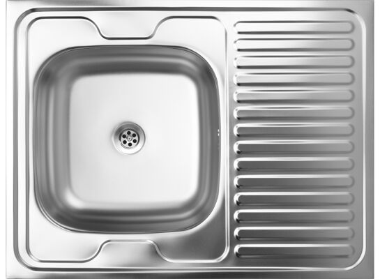 Zlewozmywak  60 nakładany 1-komorowy z ociekaczem 60 x 80 cm stalowy Kuchinox