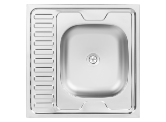 Zlewozmywak  60 nakładany 1-komorowy z ociekaczem 60 x 60 cm stalowy Kuchinox