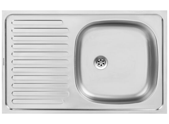 Zlewozmywak 50 nakładany 1-komorowy z ociekaczem 50 x 80 cm stalowy Kuchinox SK21211T