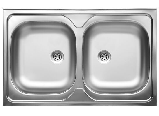 Zlewozmywak  50 nakładany 2-komorowy  50 x 80 cm stalowy Kuchinox