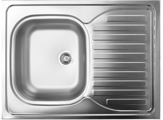 Zlewozmywak  60 nakładany 1-komorowy z ociekaczem 60 x 80 cm stalowy Kuchinox