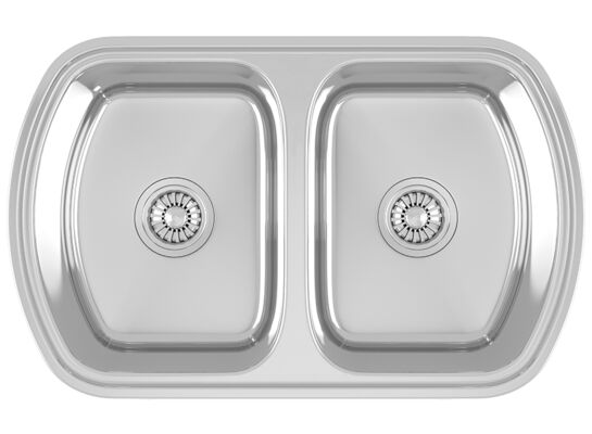Zlewozmywak  Jasper wpuszczany 2-komorowy  49 x 77 cm stalowy Kuchinox