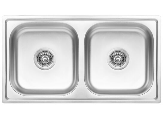 Zlewozmywak  Standard wpuszczany 2-komorowy  43,5 x 78 cm stalowy Kuchinox