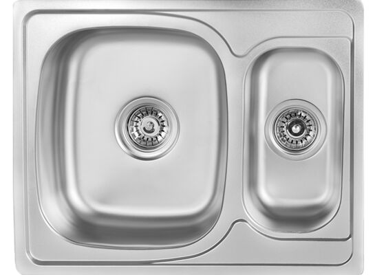 Zlewozmywak  Junak wpuszczany 1,5-komorowy  50 x 63 cm stalowy Kuchinox