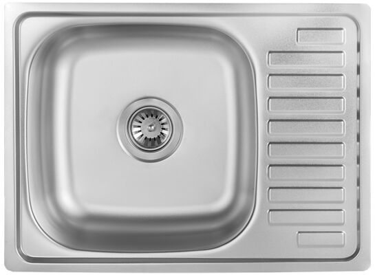 Zlewozmywak Junak wpuszczany 1-komorowy z ociekaczem 48 x 64 cm stalowy Kuchinox