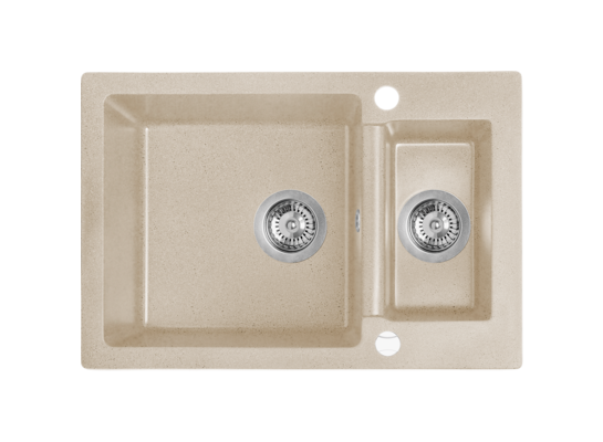 Zlewozmywak  Celia wpuszczany 1,5-komorowy  44 x 65 cm beż Laveo