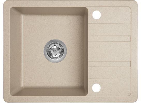 Zlewozmywak  Stella wpuszczany 1-komorowy z ociekaczem 44 x 58 cm beż Laveo