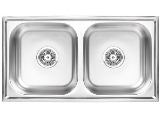 Zlewozmywak  Standard wpuszczany 2-komorowy  43,5 x 78 cm stalowy Kuchinox