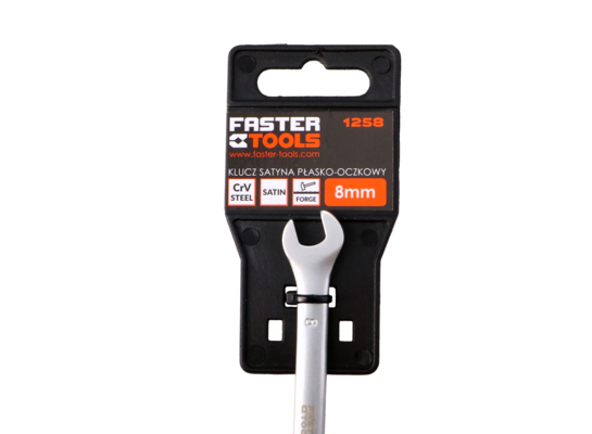 Klucz płasko-oczkowy satyna 8 mm FASTER TOOLS