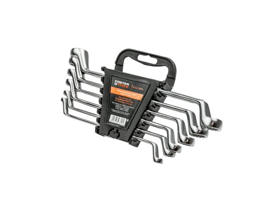 Klucze oczkowe odgięte satyna 6 szt. FASTER TOOLS