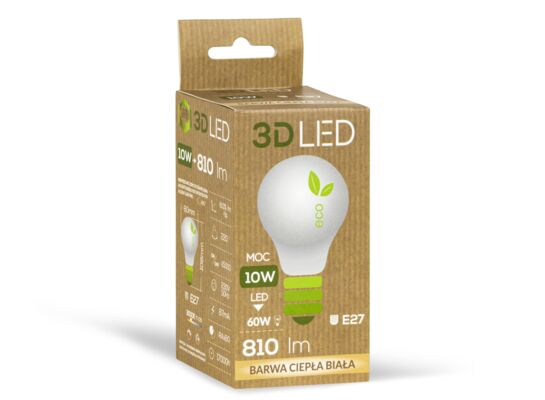 Żarówka ledowa 3LED tradycyjna E-27 10W barwa ciepła