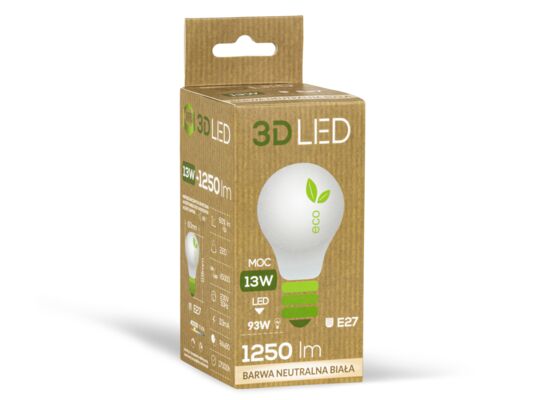 Żarówka ledowa 3LED tradycyjna E-27 13W barwa neutralna