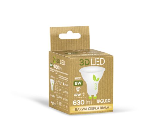 Halogen ledowy 3LED GU10 8W barwa ciepła