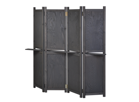 Parawan pełny R34 prosty z półką szary 185x180 cm