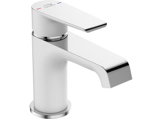 Bateria umywalkowa stojąca z korkiem LARGO, biały/chrom