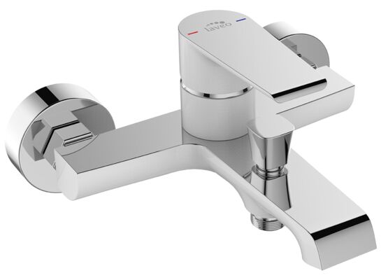 Bateria wannowa ścienna bez zestawu natryskowa LARGO, biały/chrom