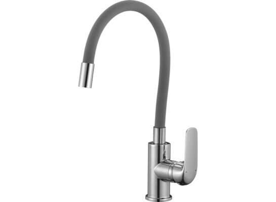 Bateria zlewozmywakowa stojąca z elastyczną wylewką, ELZA chrom/szary