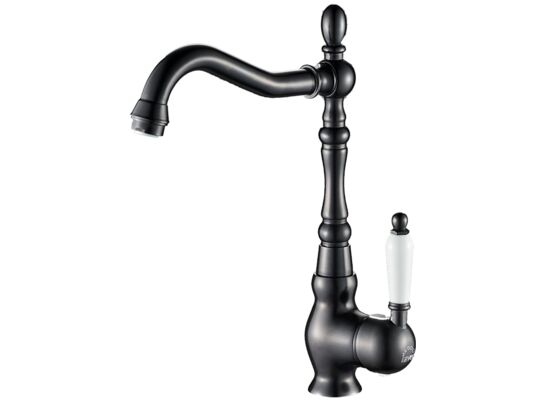 Bateria zlewozmywakowa stojąca z wylewką L, EVORA czarny