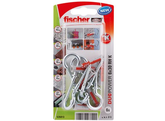 Kołek uniwersalny DUOPOWER z hakiem okrągłym 6X30 RH K NV