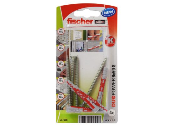 Kołek uniwersalny DUOPOWER z wkrętem 6x50 S K NV