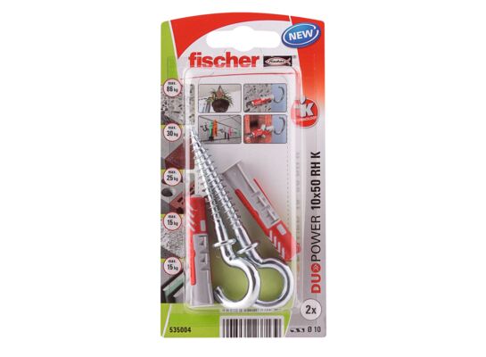 Kołek uniwersalny DUOPOWER z hakiem okrągłym 10X50 RH K NV