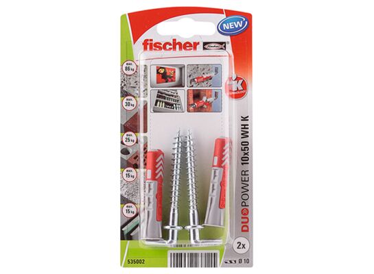 Kołek uniwersalny DUOPOWER z hakiem prostym 10X50 WH K NV