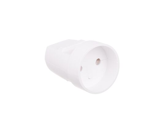 Gniazdo przenośne białe PVC 2P