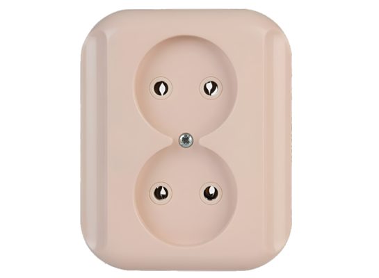 Gniazdo podwójne Topaz beżowe 2x2P