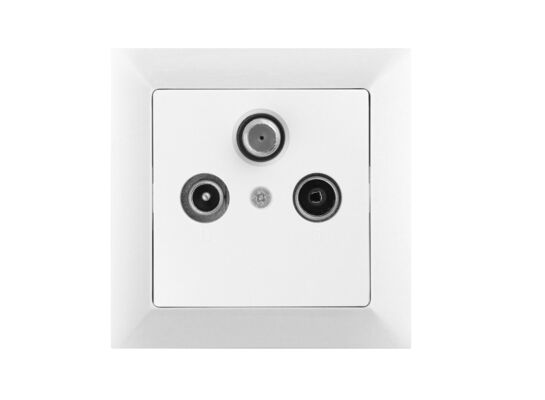 Gniazdo RTV satelitarne Medium białe