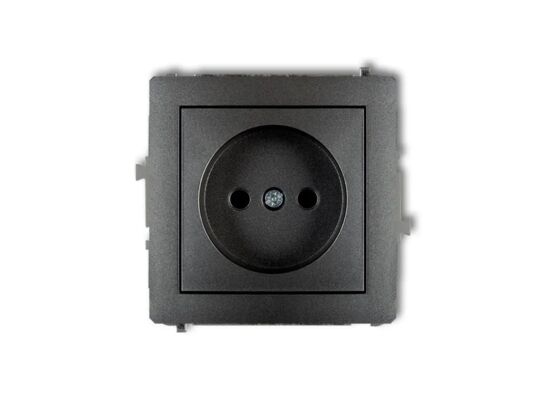 Gniazdo pojedyncze Deco grafitowe 2P