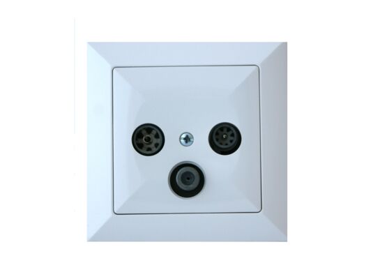 Gniazdo RTV Perła białe