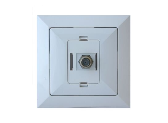 Gniazdo TV typ F Perła białe