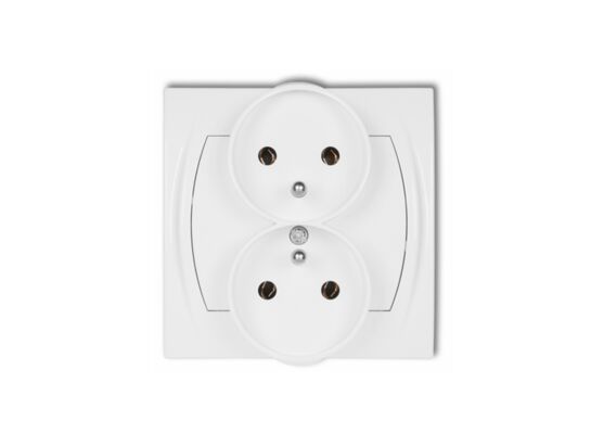 Gniazdo podwójne Logo biała