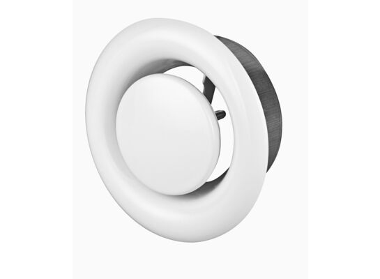 Anemostat metalowy wywiewny Ø150 biały 