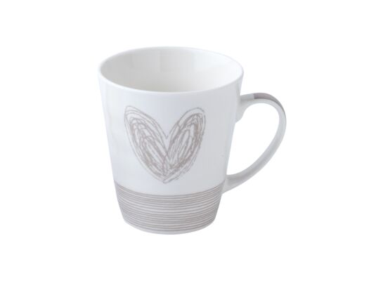 Kubek stożek Rysowane Serce 280 ml mix