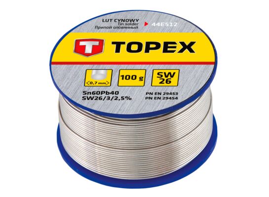 Lut cynowy 60% Sn drut 0,7 mm 100 g TOPEX