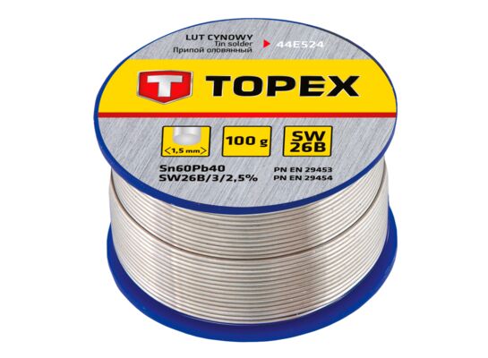 Lut cynowy 60% Sn drut 1,5 mm 100 g TOPEX