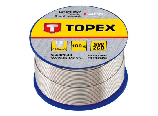 Lut cynowy 60% Sn drut 1,0 mm 100 g TOPEX