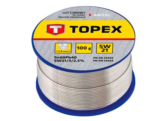 Lut cynowy 60% Sn drut 1,5 mm 100 g TOPEX
