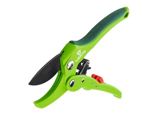 Sekator ogrodowy kowadełkowy z grzechotką, średnica cięcia 20 mm VERTO