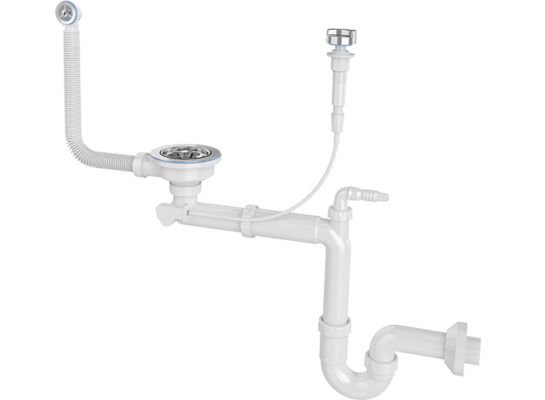 Syfon 3,5" do zlewu 1-komorowego, z korkiem automatycznym
