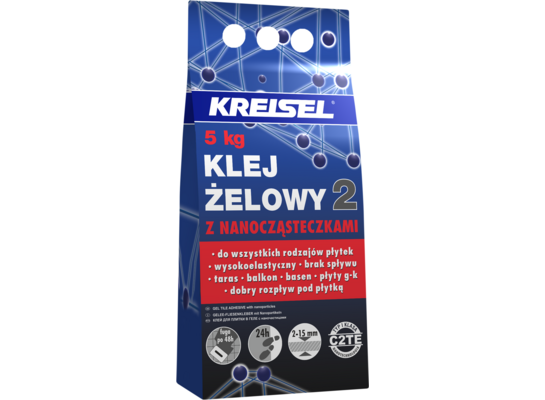 Klej do płytek żelowy 2 z nanocząsteczkami C2TE 5 kg KREISEL