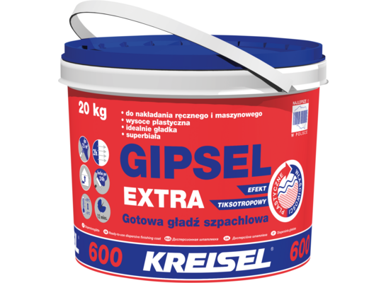 Gładź szpachlowa gotowa Gipsel Extra 600 20 kg biała KREISEL